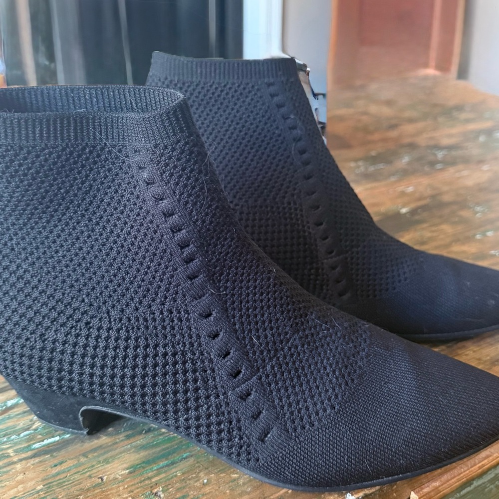 Eileen Fisher Textured Black Ankle Booties